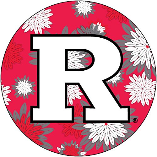 Rutgers Scarlet Knights Trendy 4-Inch Round Floral Decal - Officially Licensed