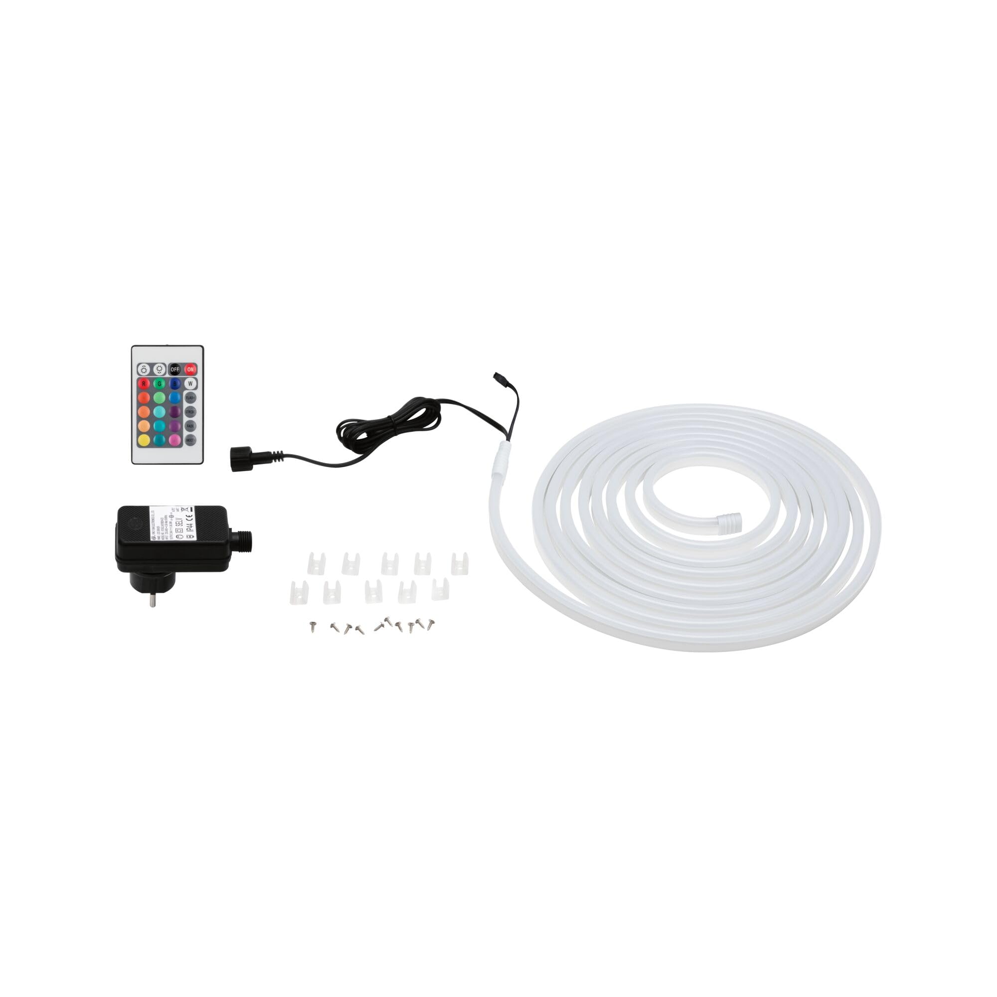 Paulmann 78890 LED Stripe SimpLED Outdoor 5m IP65 72LEDs/m RGB incl. 1x30 Watt dimmbar Lichtband Weiß Kunststoff
