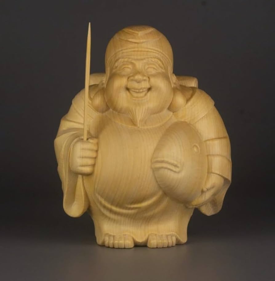 34 唐木彫恵比寿大黒置物 34 唐木彫恵比寿大黒置物