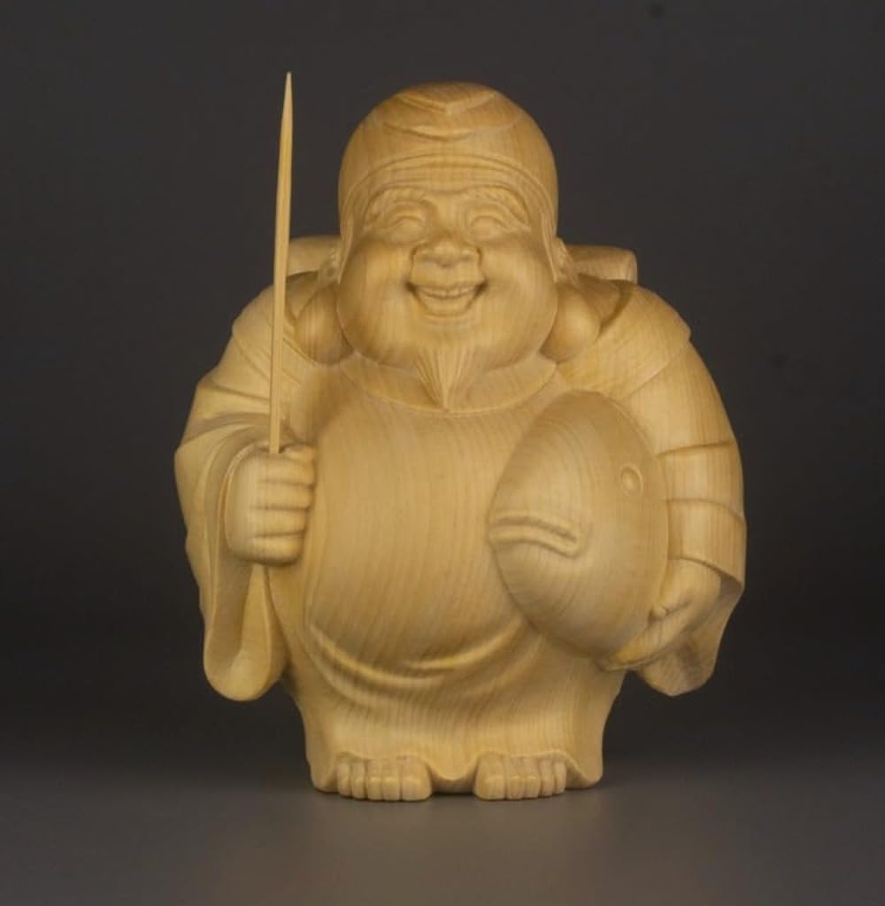 Amazon｜仏像 恵比寿大黒木彫り 置物 恵比寿様 大黒様 二福神