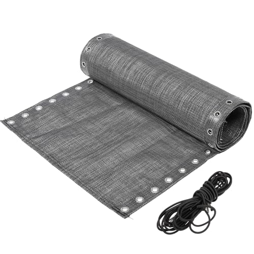 SHOWERORO Tela de Repuesto para Silla Reclinable de Playa y Exterior, Malla Transpirable de Poliéster Negra y Gris con Cuerdas, Accesorio Resistente para Reparación y Uso en Jardín, Camping