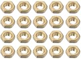 M4 Brass Hex Nuts, Coarse Thread Hexagon Machine Screw Nut , High-Strength Metal Hexagonal Machine Nuts, 4mm Thread Inner Diameter, 100PCS