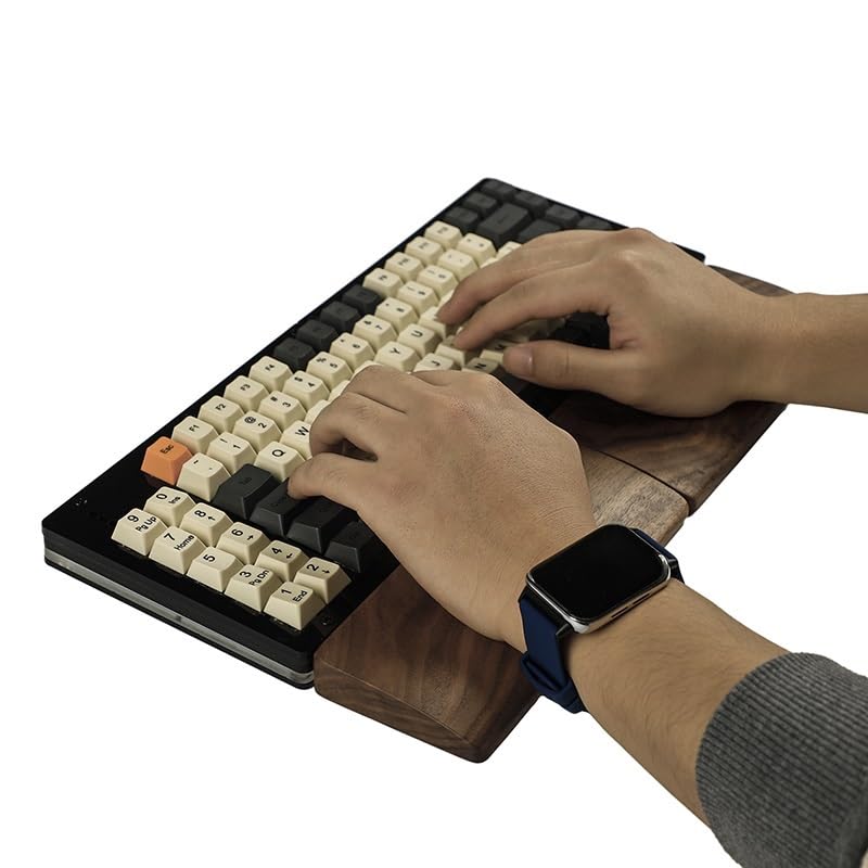 Wrist Rest Zweihand-Tastatur-Handgelenkauflage, Walnussholz-Handgelenkauflage, geeignet for Büro-Lernspiele, bequeme Tastaturauflage Handballenauflage