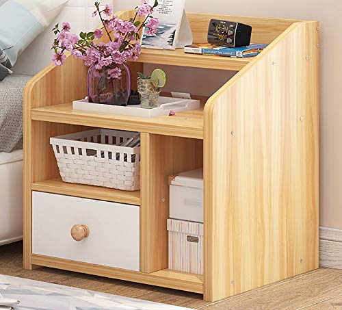 VVHUDA Mesita de noche con cajón y estante de almacenamiento, mesa auxiliar de madera para sala de estar, dormitorio, muebles para el hogar, 43 x 30 x 48 cm, pequeño regalo