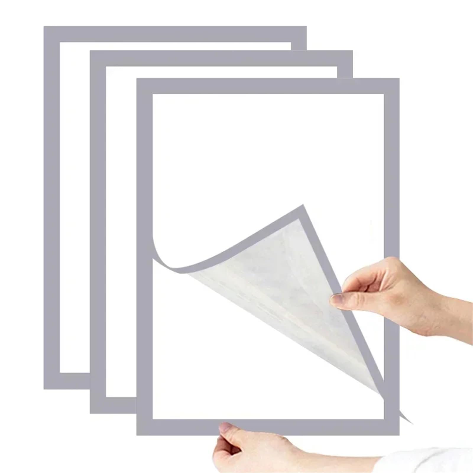 Magnetic photo frame, For Photos And Posters With High-definition And Strong Adsorption For Displaying Paintings,Photographs(Silver-3pcs,15x20cm)