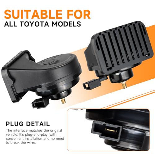 Image of Car Horn for Toyota with 1 to 2 Plug 12V RAV4 Camry Corolla Tacoma Highlander Tundra Lexus Horn Auto Dual-Tone Electric Horns High /Low Tune