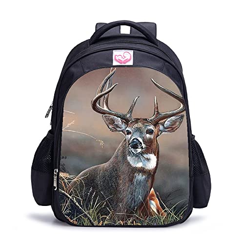 Sac à dos scolaire cerf 3D 41cm pour l'école et le sport des enfants