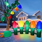 3.3 ft Tall 10 ft Long Giant Inflatable Christmas Light Bulb with LED Lights Outdoor Decoration Xmas Blow up Ornament Built in Automatic Blowers Weights for Outdoor Indoor Yard Garden Lawn Decorations