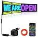Rayhome Full Color Dual Row Programmable LED Sign, 24.6''x6.3'' Flexible 5V/2A USB Bluetooth APP Control LED Signs Custom Text Message Pattern Scrolling LED Display for Car Store.