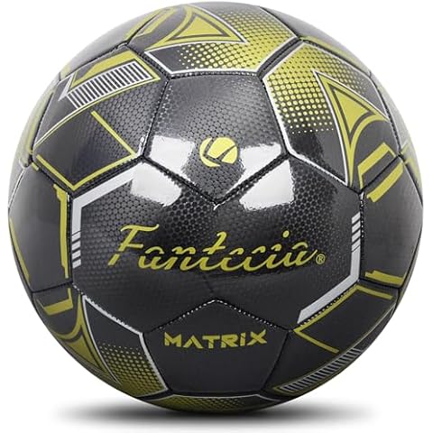 Fantecia Size 5 Leather Football with Pump Cover