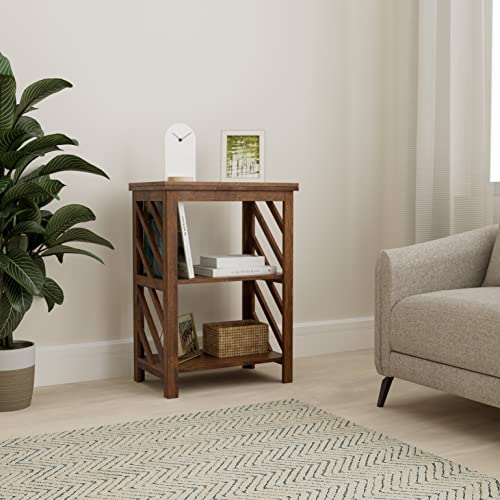 Image of Amazon Brand - Solimo Avioth Solid Sheesham Wood Shoe Rack | Wooden Footwear Organizer with 2 Shelves | Shoe Stand for Home Office (Natural Finish)