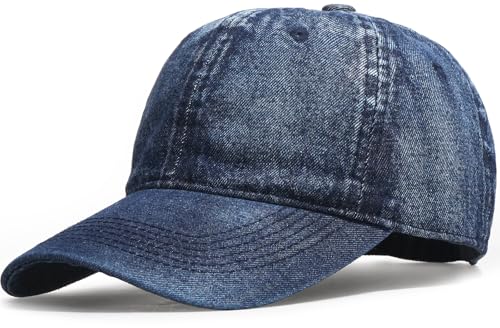 WULIQIUQIU Denim Baseball Cap for Women Men Adjustable Cotton Dad Hat