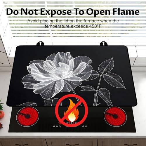 Image of BVBOX Stove Top Cover for Electric Stove, 28 inch x 20 inch Glass Cooktop Protector Mat with Hanging Loops, Anti-Scratch Non-Slip Dish Drying Mat, Washable Countertop Pad
