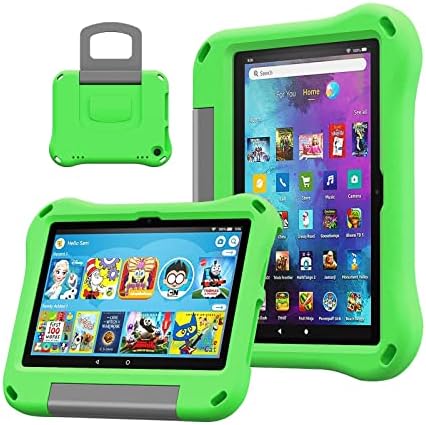 Kids Case for 8 inch Tablet(Only for 2022 Release&2020 Release) Not for Samsung Tablet - DiHines Lightweight Shockproof Case Cover with Handle Stand for 2022 8 inch Tablet,-Green