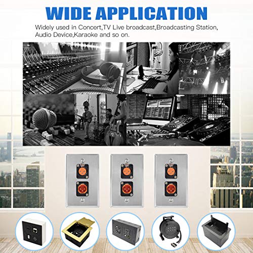 Glarks 8Pcs 3 Pin Xlr Male Female Jack With Gold Plated Pin, Chassis Panel Mount Jacks D Series Size, Compatible With Series D Pattern Holes Audio Studio Connector #TOP6