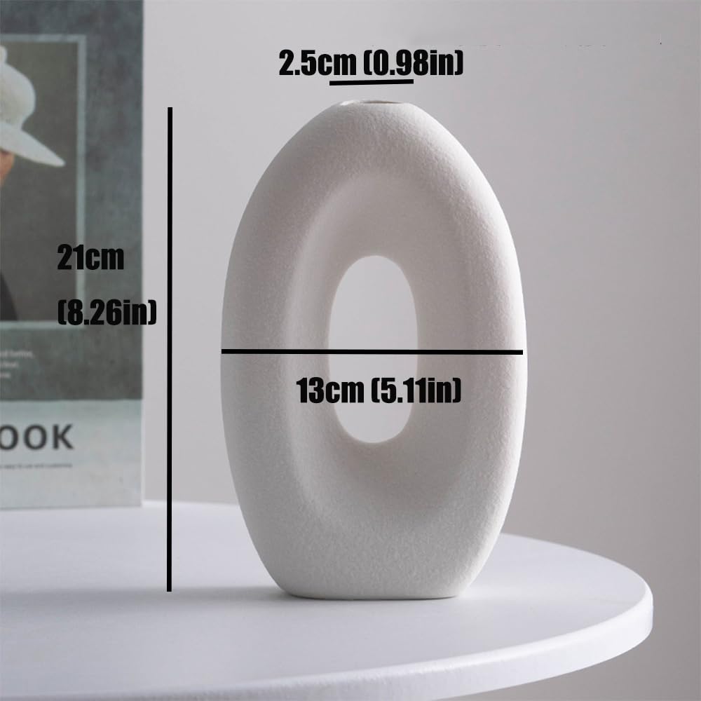 Kreative weiße Keramik Vase Set von 4 Stück, einfache Moderne Wohnkultur Vase für Wohnzimmer, Eingang, Esszimmer, Schlafzimmer