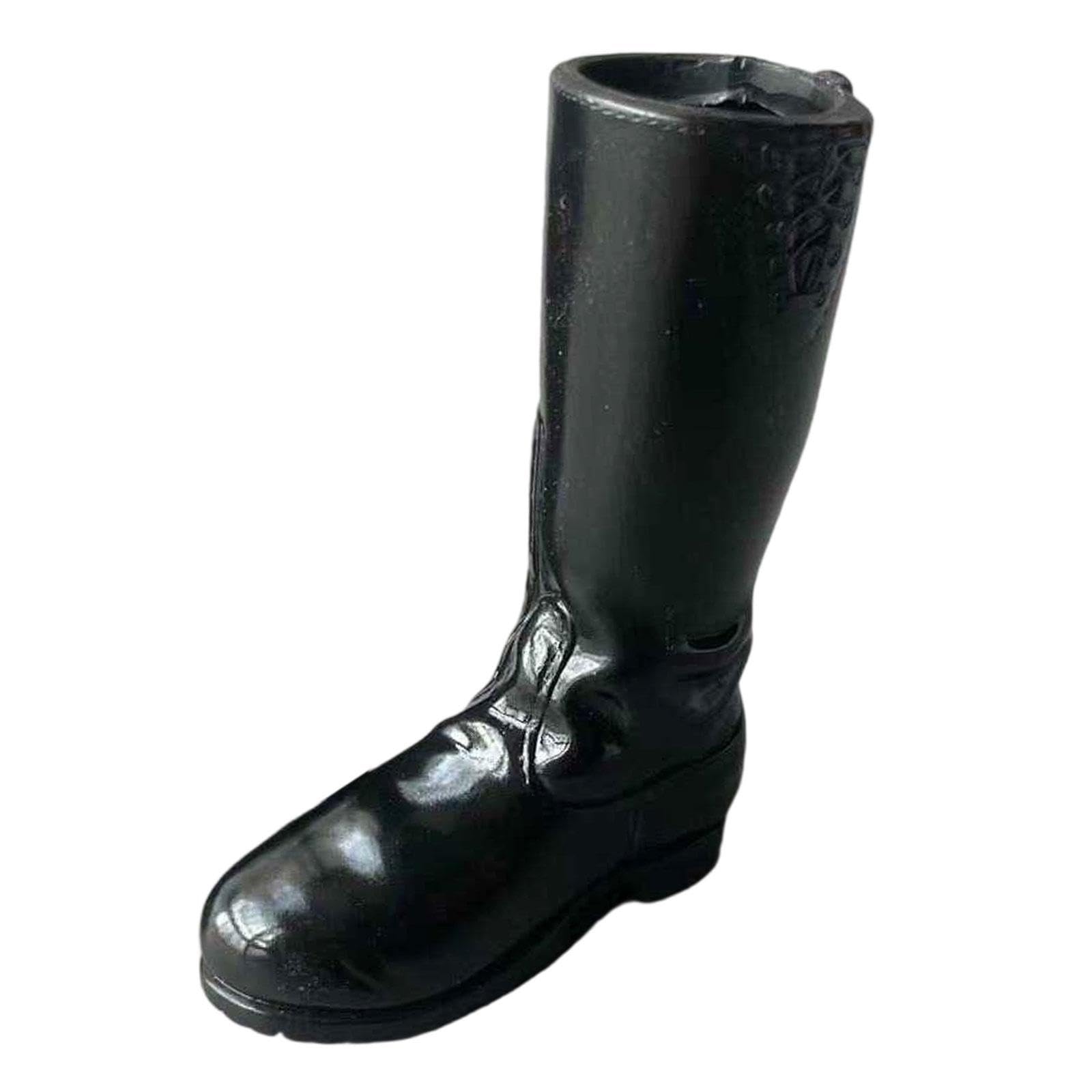 Bottes 1:6 Pour Figurines D'Action - Sandales Miniatures Noires à La Mode