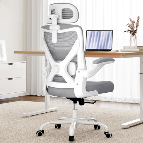 Ergalithic Ergonomic Office Chair Computer Desk Chair Comfy, Gaming Chair, Office Chair with Lumbar Support, Mesh Office Chairs with Headrests, Desk Chair for Long Hour(Grey) image 1