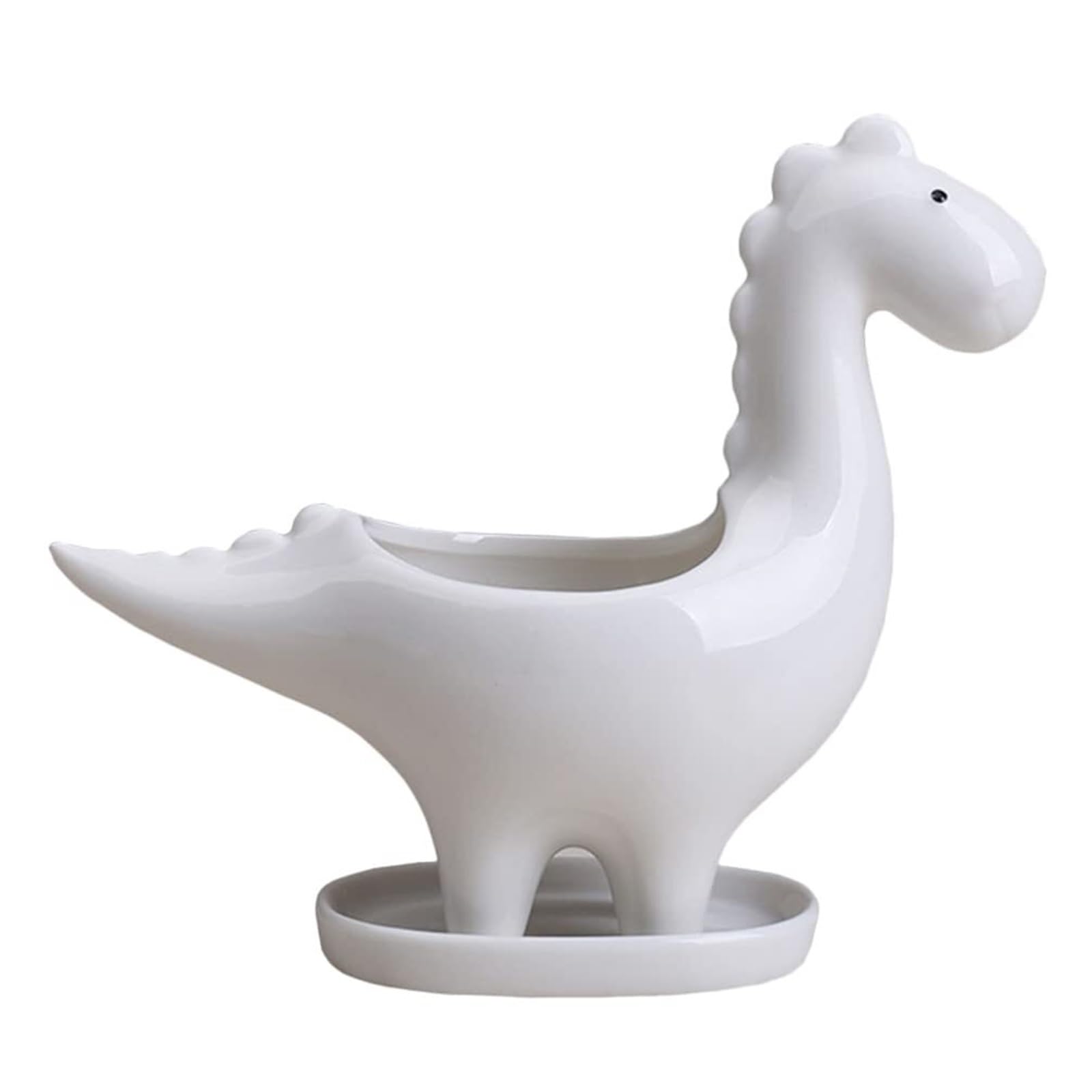 MDNIPQBAM natural Creative Dinosaur Ceramic Flower Pot With Drainage Tray Cute Succulent Plant for garden(A)