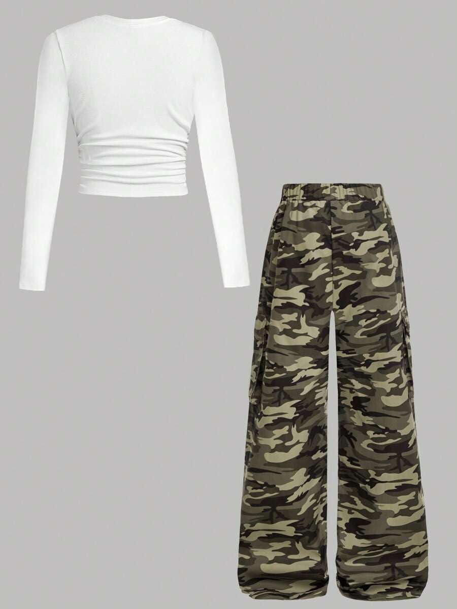 Azmxynol Girls Clothes Outfit Ribbed Shirt