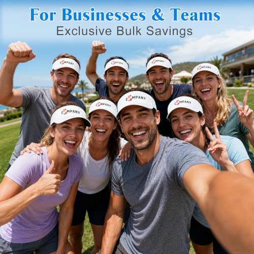Image of Custom Visor Hat for Men Women Personalized Design Your Own Text Logo Adjustable Sport Baseball Cap