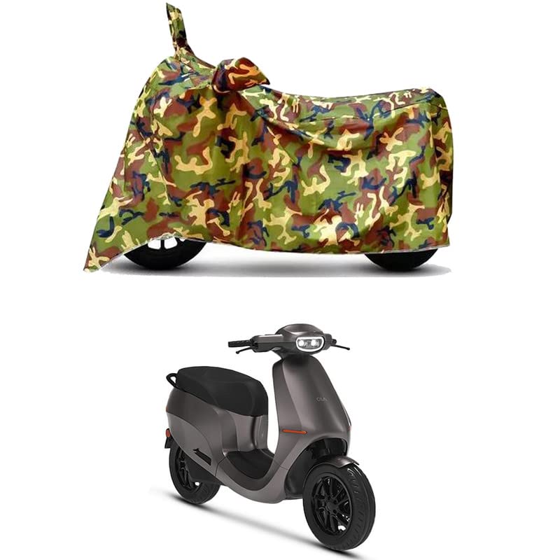 Image of Waterproof 100% PVC Coated Full Bike Scooty Two Wheeler Body Cover Compatible for Ola S1 STD /UV-Rays /Heat Protection /Birds Dropping /Scratchproof /Dust Proof /All Varients[6X6 Jungle Print]