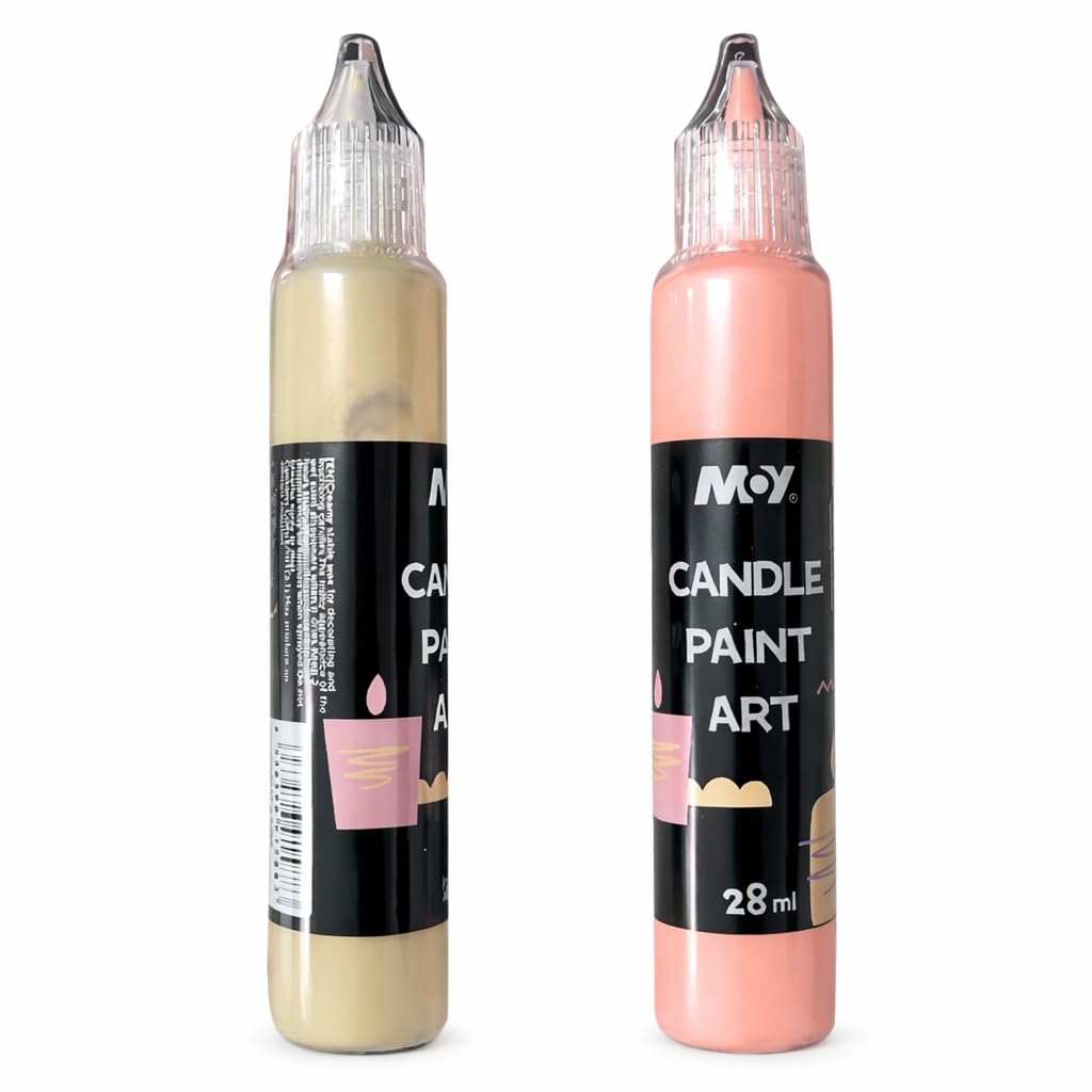 My Party Suppliers® Candle Paint Art Kit – Set of 2 Colors (28 ml Each) | Wax Painting Paint for Candles | DIY Candle Decoration for Home Décor, Festivals & Craft Projects (Random)-image-36