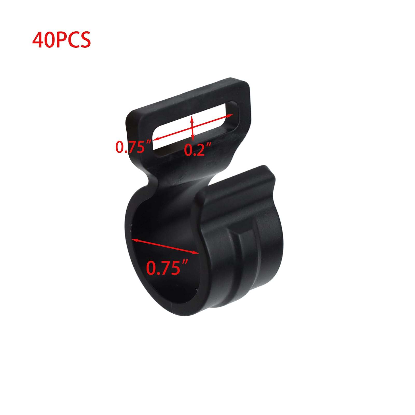 Woogim 40PCS Black Plastic C Shaped Clips Outdoor Tent Poles Connectors Camping Tent Hooks of 0.75