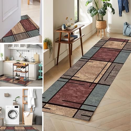 Tapis de couloir 60 x 160 cm lavable et antidérapant pour entrée