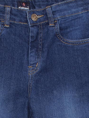Image of KiddoPanti Boys Full Length Stretchable Straight Fit Washed Denim Jeans