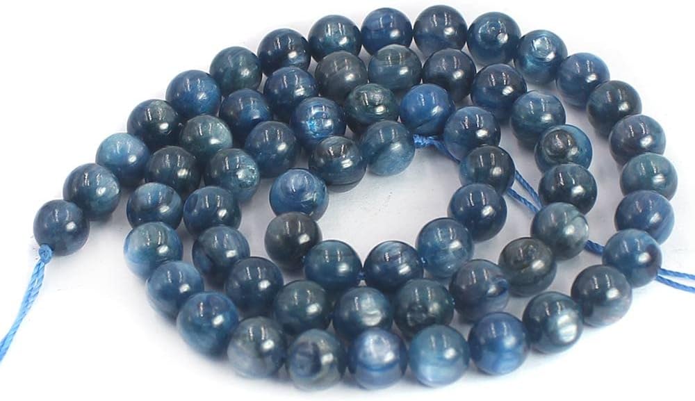 Natural Round Blue Kyanite Gemstone Jewelry Making Loose Beads Strand 15" Natural Stone for Necklace Bracelet DIY Design (6mm)