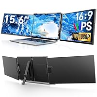 2025 Neuestes 15.6 Laptop Screen Extender, FHD 1080P IPS Laptop Bildschirm Erweiterung, Plug & Play Triple Display Extension, Kompatibel mit 13.3-17 für Windows, Mac, Android, Chrome