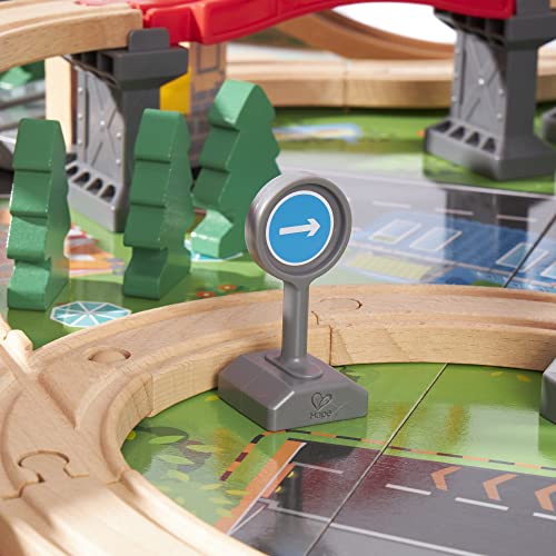 Hape E3766 70 Piece Railway Train Table And Set Toy With Battery Powered Locomotive, Removable Playmat Surface And Storage For Kids 3 Years And Up #TOP4
