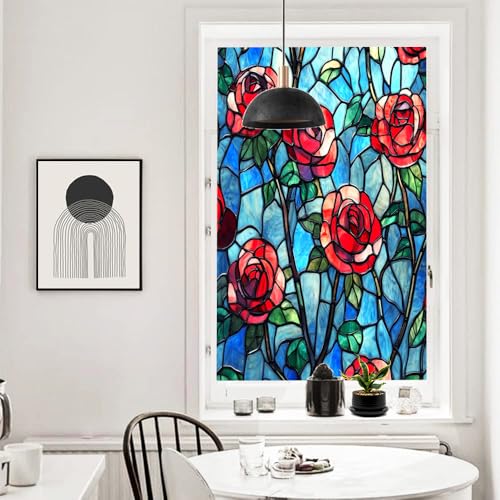 Vinilo decorativo película de ventana rosa elegante miniatura 5