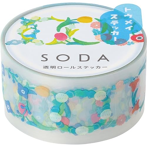 キングジム(Kingjim) マスキングテープ SODA 透明 幅20mm ステッカータイプ ハナカザリ CMTS20-004のサムネイル