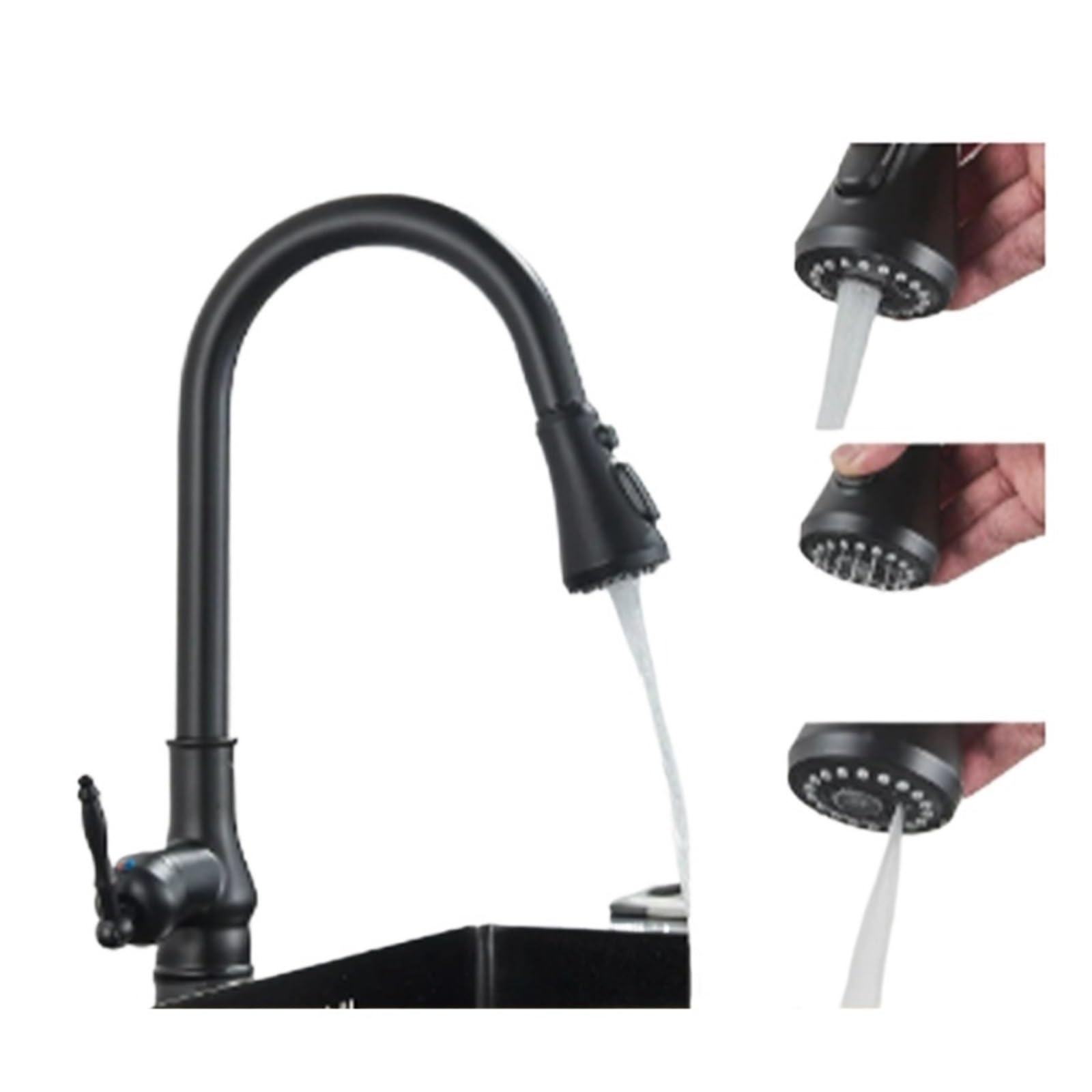 Faucet，Antique Brass Kitchen Faucet Pull Out Spout Faucets