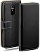 Produktbild moex Klapphülle für LG K8 (2017) Hülle klappbar, Handyhülle mit Kartenfach, 360 Grad Schutzhülle zum klappen, Flip Case Book Cover, Vegan Leder Handytasche, Schwarz