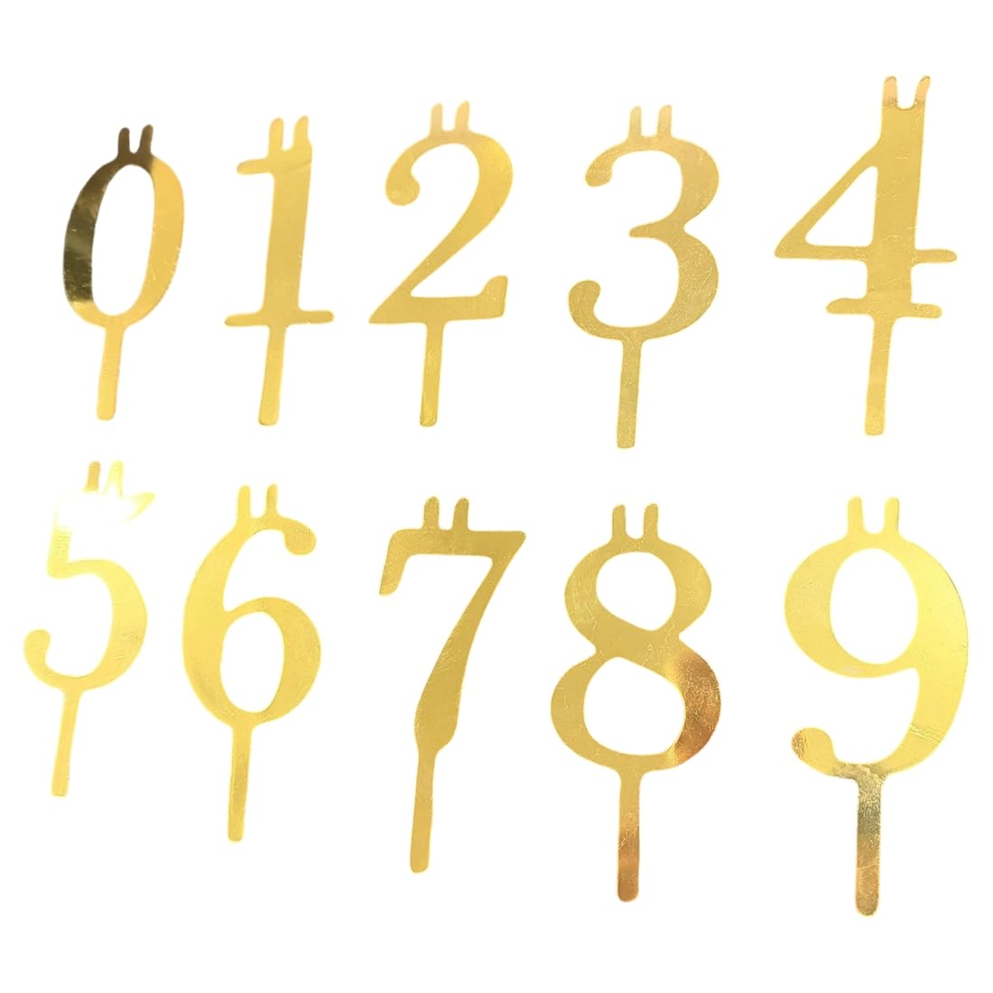IJSDNVJNDX Birthday Cake Topper Decorations, Reusable Number for Cakes Candle Holder Set, Metal Birthdays Candles