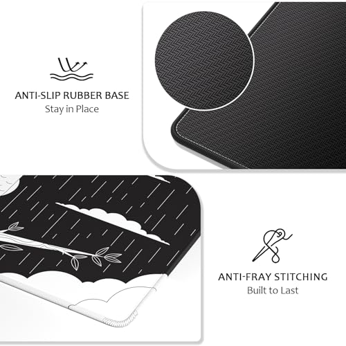 Image of Auhoahsil Desk Mat, Ultra Large Mouse Pad, XXL Gaming Mousepad, Pretty Desk Pad, Big Extended Full Size Desktop Desk Matt for Keyboard, Laptop & Computer, 35.5 x 15.7 in, Gothic Black White Owl