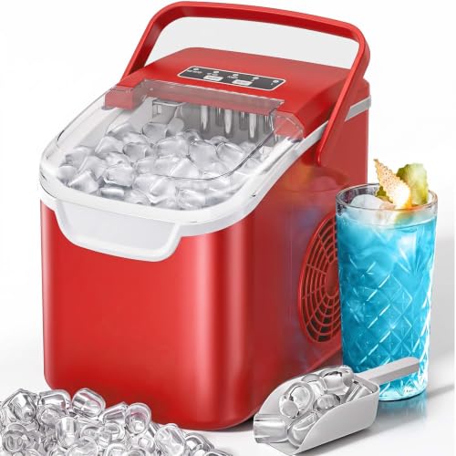 Kismile Countertop Ice Maker Machine 26Lbs/Day Fastest 6Min Ice