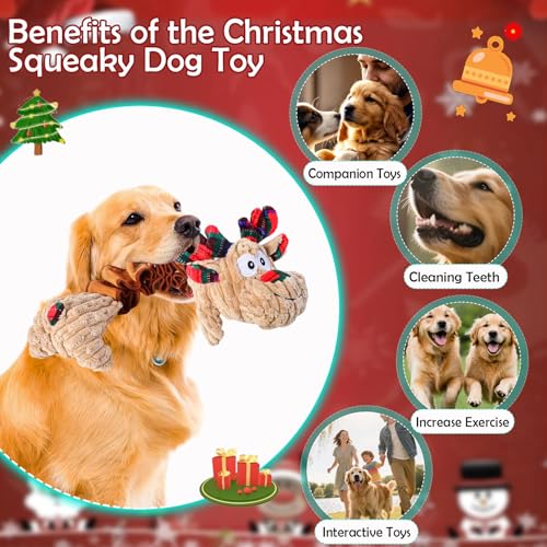 Juguete mordible sonoro navideño para perros miniatura 7