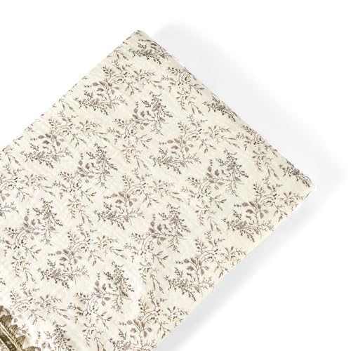 Image of Baby Blanket 40x40 Inches,Muslin Cotton and Minky Dotted Double Layer Soft Receiving Blanket for Newborn Toddler,Hibiscus
