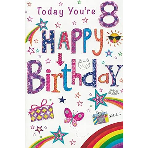 Simon Elvin Colourful 8th Birthday Card Cover