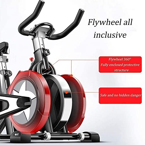Image of Exercise Bike Stationary Indoor Cycling Bike Exercise Equipment for Home Workouts Cardio Training with Comfortable Seat Silent Belt Drive