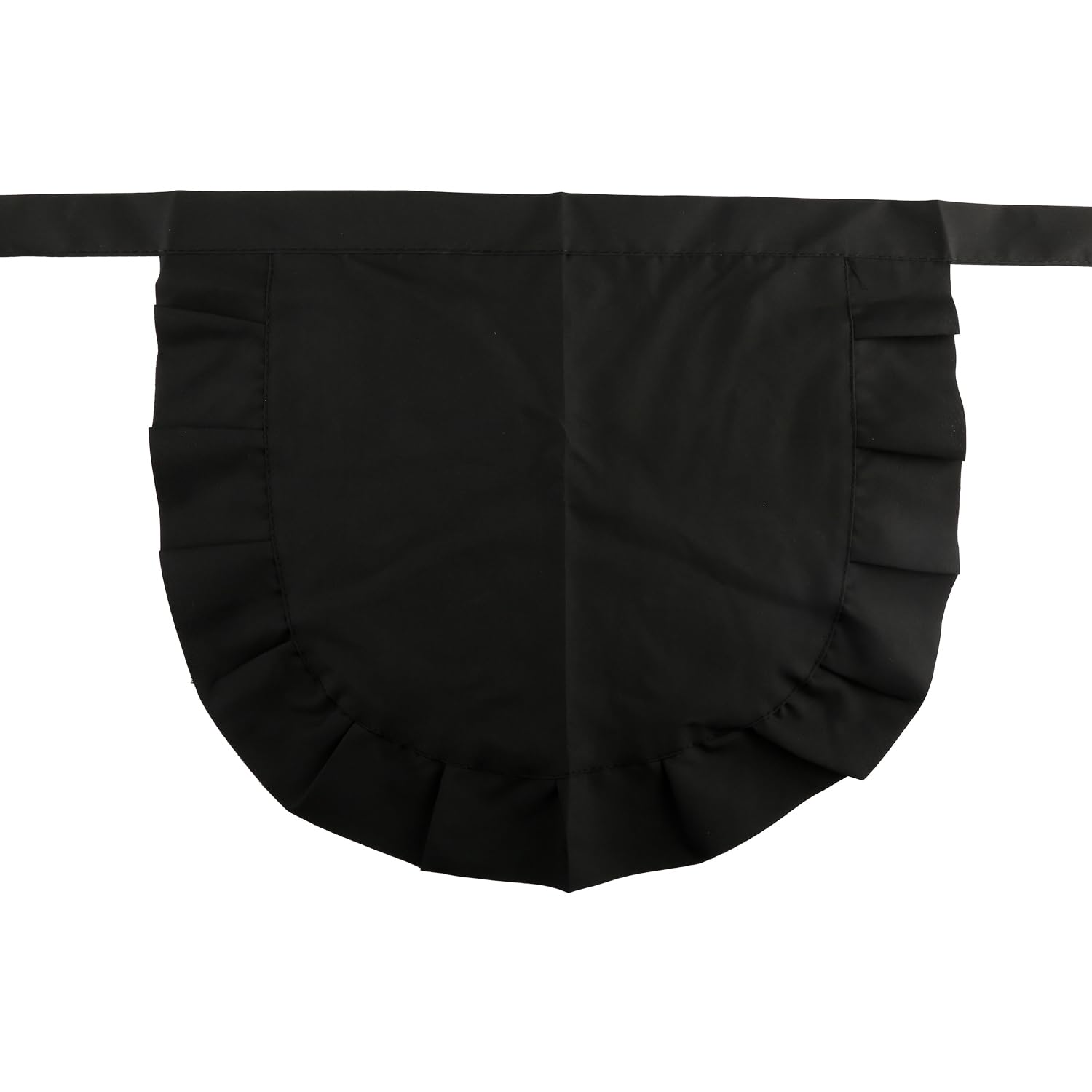 Bojueshaw Unisex Black Frilly Waist Apron,Adjustable Kitchen Half Apron With Tie Straps,Maid Doll Dress For Cooking,Baking,Bbq,Parties,Cosplay(Black)