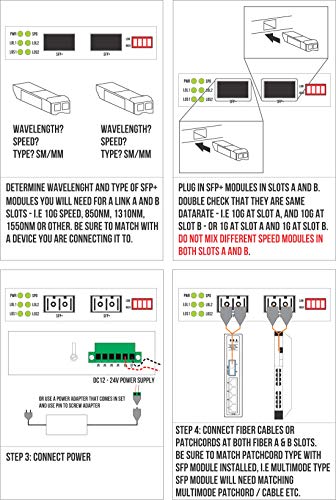 Extended Temperature Range 10G SFP+ to SFP+ Fiber to Fiber Media Converter - DIN Rail - 10G OEO 3R Transparent Repeater - 2 x Open SFP+ Slots - Supports 10GB SFP+ or 1GB SFP's - Without Transceivers - Thumbnail 5