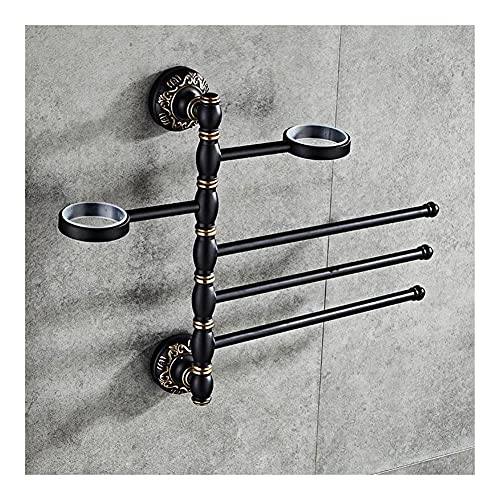Porte-serviettes pour salle de bain avec support de rangement mural rotatif