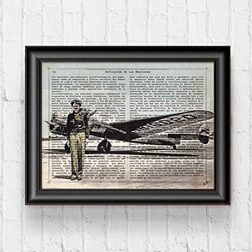 Nacnic Poster Amelia Earhart. Fogli di personaggi