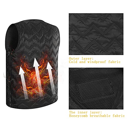 Image of AngelReally Heated Vest Adjustable Size Warm Vest with 5 Heating areas, USB Rechargeable Heated Jacket,Washable Electric Vest for Men Women
