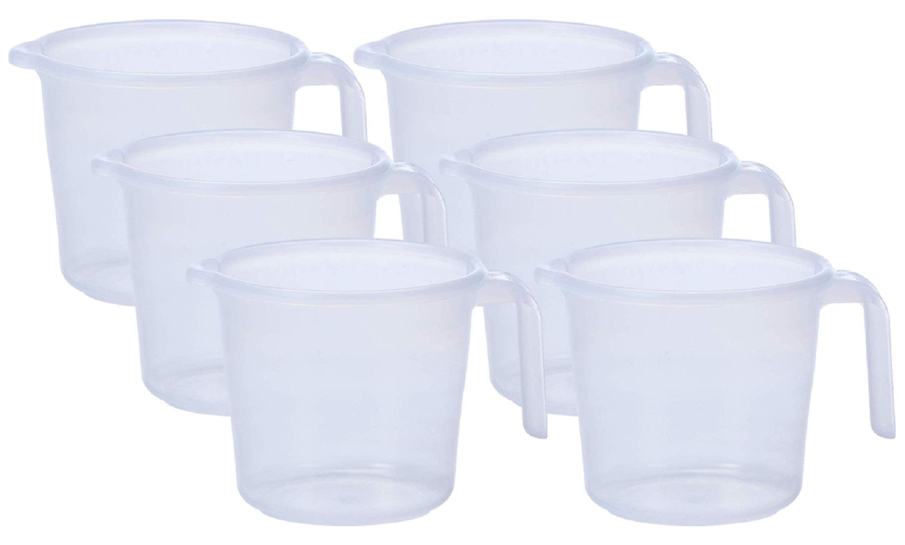 Kuber Industries Virgin Plastic 6 Pieces Transparent Bathroom Mug with Measurement,1100 ml (White),CTKTC044930 (B089BNHXMM) Amazon Price History, Amazon Price Tracker